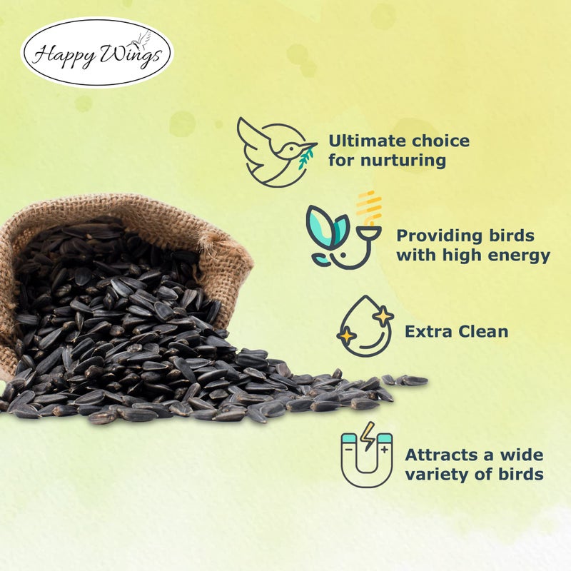 Happy Wings Black Oil Sunflower Seeds for Wild Birds 5 lbs No Grow Seed I High-Energy Bird Food Ideal for Finches, Sparrows, and More I All Year-Round Feeding. - Image 5